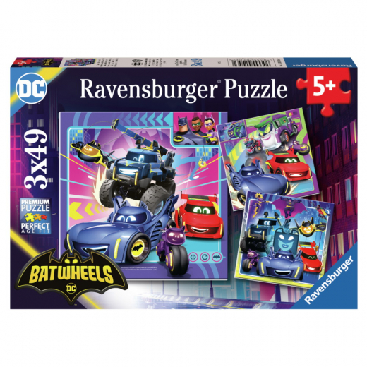 Ravensburger Pussel: Batwheels 3x49 Bitar i gruppen PUSSEL / Barnpussel hos Spelexperten (12001056)