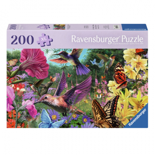 Ravensburger Pussel: Hummingbirds & Butterflies 200 XL Bitar i gruppen PUSSEL / < 750 bitar hos Spelexperten (12001369)
