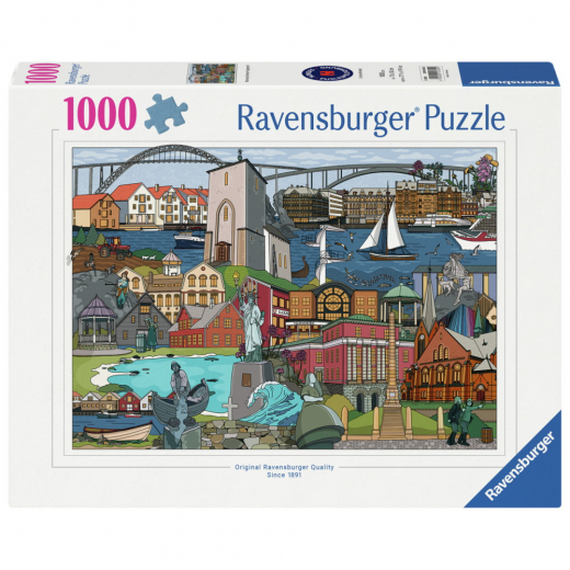 Ravensburger Pussel: Norway Karmoy Haugesund 1000 Bitar i gruppen PUSSEL / Ravensburger hos Spelexperten (12001659)