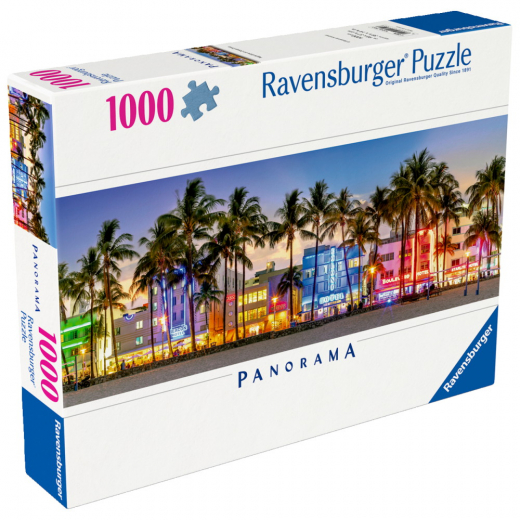 Ravensburger Pussel: Night Glow on Ocean Drive 1000 Bitar - Panorama i gruppen PUSSEL / 1000 bitar hos Spelexperten (12001710)