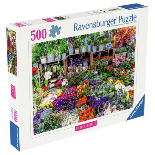 Ravensburger Pussel: Flower Market, France 500 Bitar i gruppen PUSSEL / < 750 bitar hos Spelexperten (12001815)