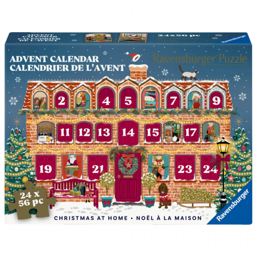 Ravensburger Pussel: Adventskalender Christmas at Home 24 x 56 Bitar i gruppen Varumärken / Adventskalendrar hos Spelexperten (12002014)