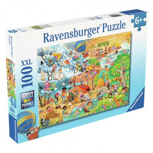 Ravensburger Pussel: Four Seasons of Fun 100 XXL Bitar i gruppen PUSSEL / Barnpussel hos Spelexperten (12004050)