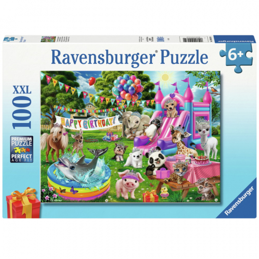Ravensburger Pussel: Tiara Birthday Party 100 XXL Bitar i gruppen PUSSEL / Barnpussel hos Spelexperten (12004161)