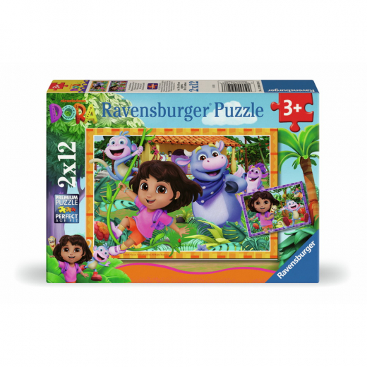 Ravensburger Pussel: Dora the Explorer 2x12 Bitar i gruppen PUSSEL / Barnpussel hos Spelexperten (12004198)