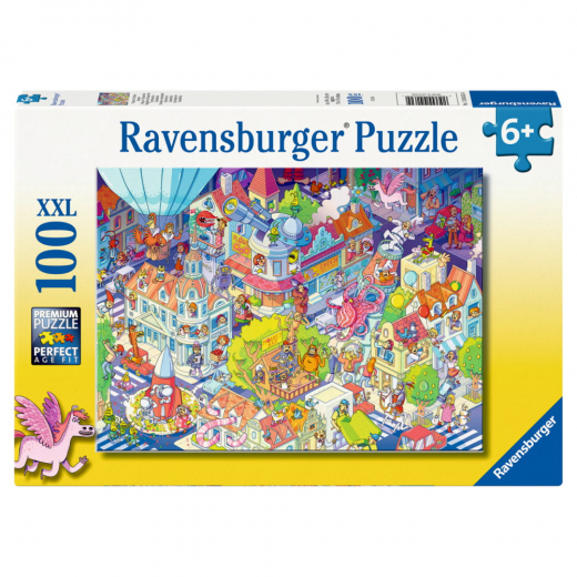 Ravensburger Pussel: A Day in Chaosville 100 XXL Bitar i gruppen PUSSEL / Barnpussel hos Spelexperten (12004262)