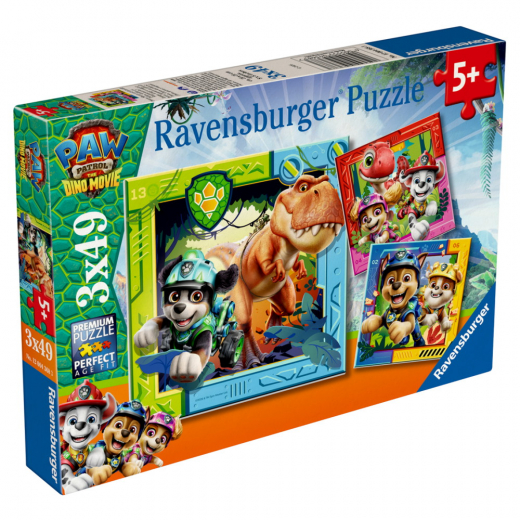 Ravensburger Pussel: Paw Patrol Dino Movie Paws, Claws and Roars! 3x49 Bitar i gruppen PUSSEL / Barnpussel hos Spelexperten (12004368)