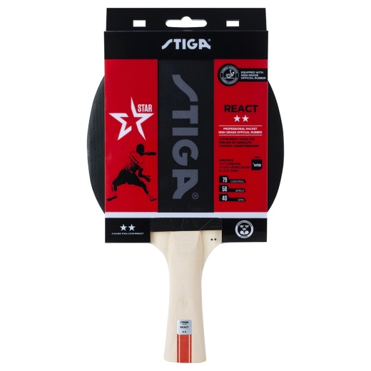 Stiga React 2-star i gruppen SPELBORD / Bordtennis / Racket hos Spelexperten (1212-8418-01)