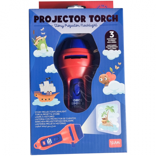 Sagoprojektor Ficklampa - Röd i gruppen LEKSAKER / Barn & baby / Barn & babyleksaker hos Spelexperten (144372)
