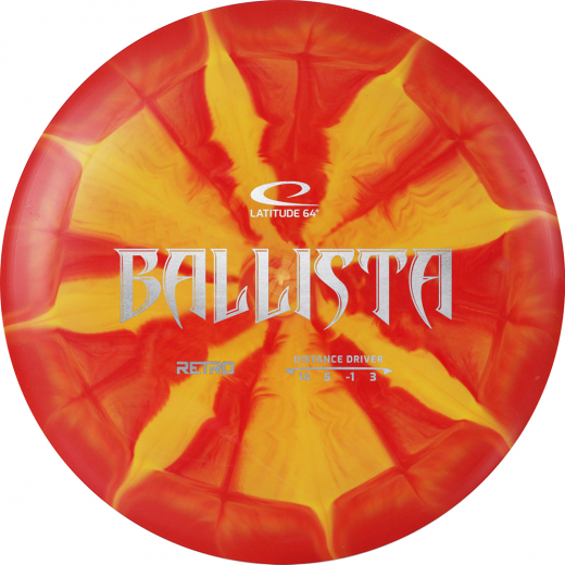 Latitude 64° Retro Burst Ballista Yellow/Red i gruppen UTOMHUSSPEL / Disc Golf & Frisbee hos Spelexperten (15093)