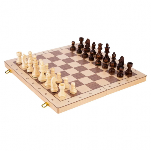 Longfield Chess Set Walnut & Maple 50 mm i gruppen SÄLLSKAPSSPEL / Schack hos Spelexperten (151206)