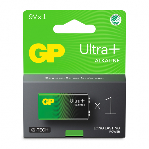 GP Ultra+ 9V-batteri, 6LR61, 1-pack i gruppen LEKSAKER / Batterier & laddare hos Spelexperten (151419)