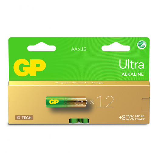 GP Ultra Alkaline AA-batteri, 15AU/LR6, 12-pack i gruppen LEKSAKER / Batterier & laddare hos Spelexperten (151427)