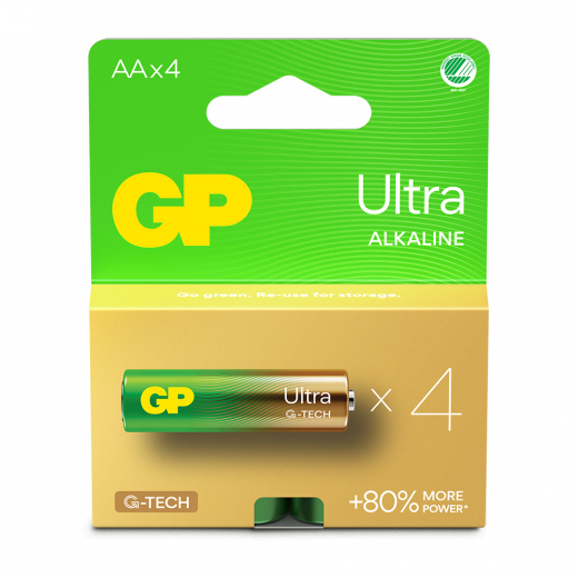 GP Ultra Alkaline AA-batteri, 15AU/LR6, 4-pack i gruppen LEKSAKER / Batterier & laddare hos Spelexperten (151430)