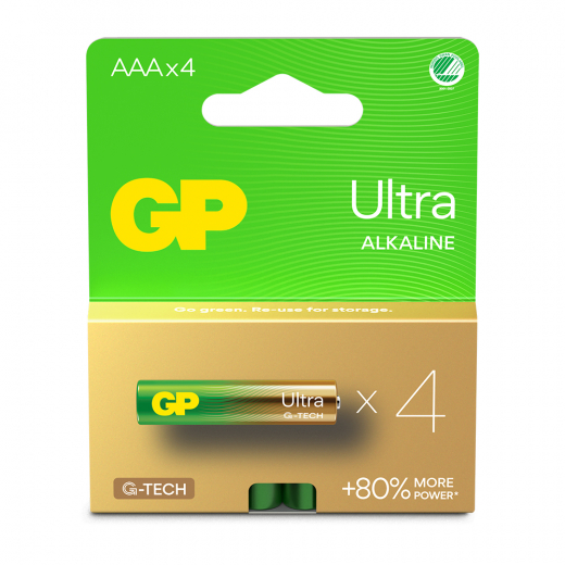 GP Ultra Alkaline AAA-batteri, 24AU/LR03, 4-pack i gruppen LEKSAKER / Batterier & laddare hos Spelexperten (151432)