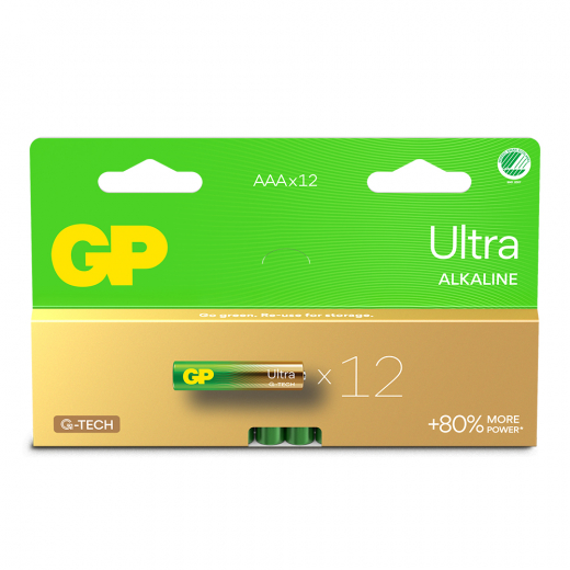 GP Ultra Alkaline AAA-batteri, 24AU/LR03, 12-pack i gruppen LEKSAKER / Batterier & laddare hos Spelexperten (151447)