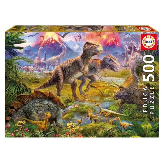 Educa Pussel: Dinosaur Gathering 500 Bitar i gruppen PUSSEL / < 625 bitar hos Spelexperten (15969)