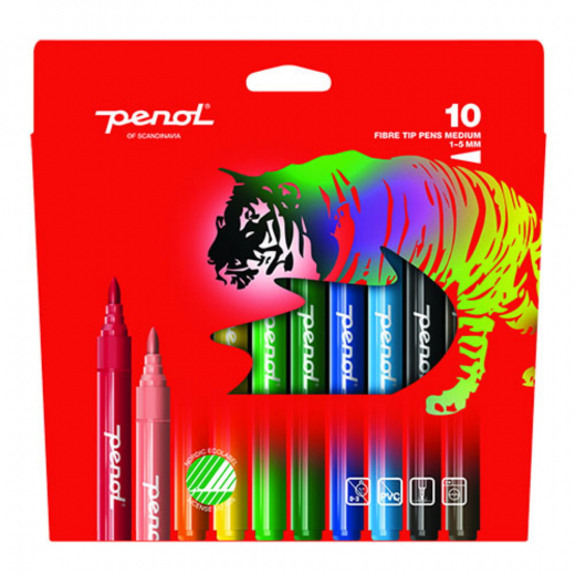 Penol Medium Fiberpennor 10-pack i gruppen LEKSAKER / Skapa & måla hos Spelexperten (16000006)