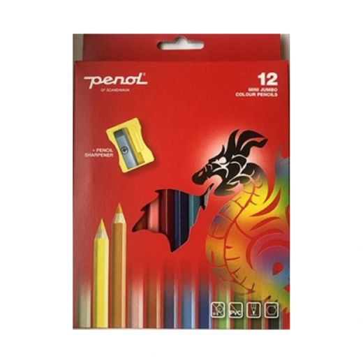 Penol Mini Jumbo färgpennor 12-pack i gruppen LEKSAKER / Skapa & måla hos Spelexperten (16000119)