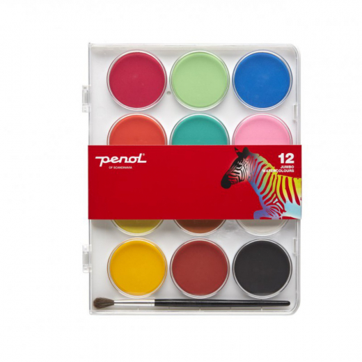 Penol Jumbo Standard Akvarellfärg 12 Färger i gruppen LEKSAKER / Skapa & måla hos Spelexperten (16000152)