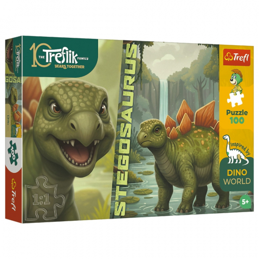 Trefl Pussel: Dino World Stegosaurus 100 Bitar i gruppen PUSSEL / Barnpussel hos Spelexperten (16581)