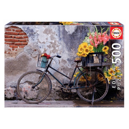 Educa Pussel: Bicycle with flowers 500 Bitar i gruppen  hos Spelexperten (17988)