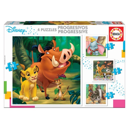 Educa Pussel Disney Progressive Puzzles x 4 i gruppen PUSSEL / Disney hos Spelexperten (18104)