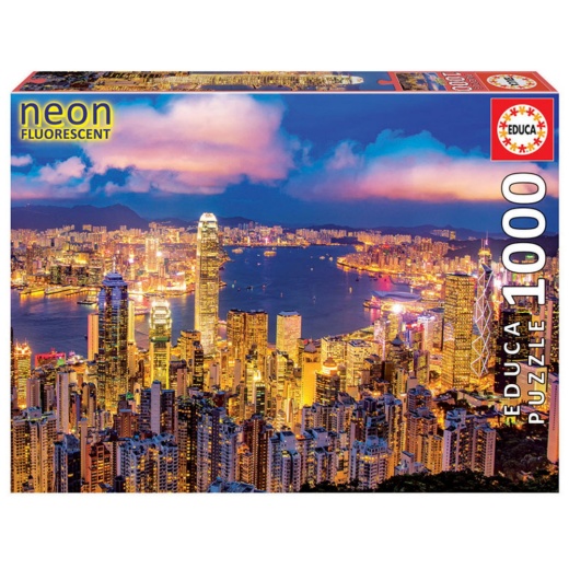 Educa Pussel: Neon - Hong Kong Skyline 1000 Bitar i gruppen  hos Spelexperten (18462)
