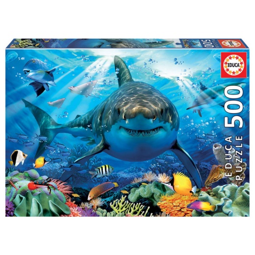 Educa Pussel: Great White Shark 500 Bitar i gruppen PUSSEL / < 750 bitar hos Spelexperten (18478)