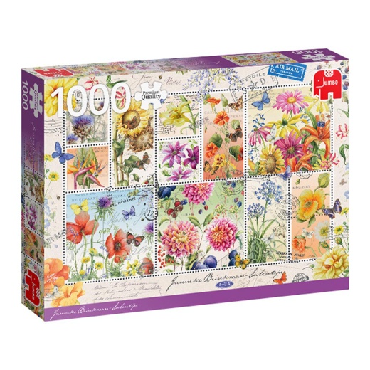 Jumbo Pussel - Flower stamps summer 1000 Bitar i gruppen  hos Spelexperten (18812)