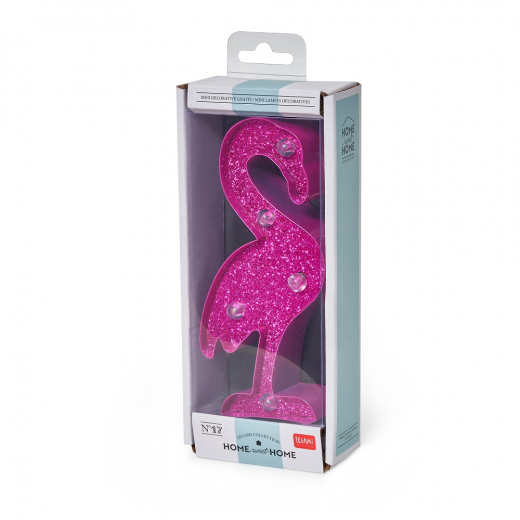 Mini Lampa, Flamingo med glitter i gruppen LEKSAKER / Inredning / Lampor hos Spelexperten (189020)
