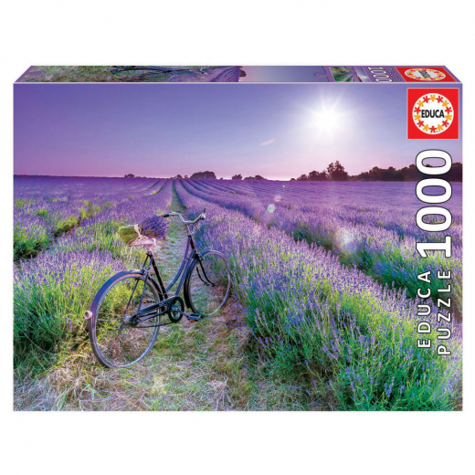 Educa Pussel: Bike in a Lavender Field 1000 bitar i gruppen Nyheter hos Spelexperten (19255)