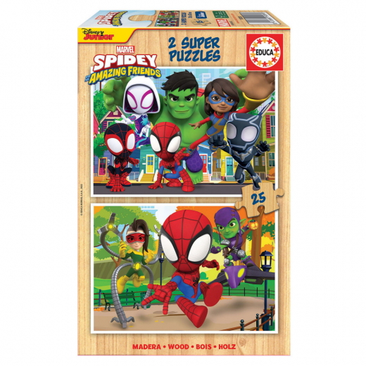 Educa Pussel: Marvel Spidey & His Amazing Friends 2 x 25 Bitar i gruppen PUSSEL / < 750 bitar hos Spelexperten (19289)