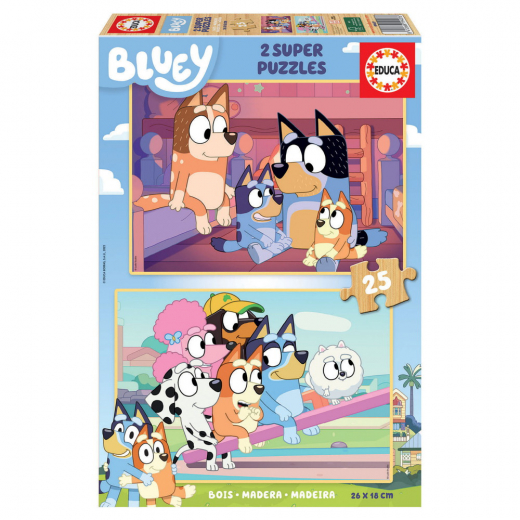 Educa Pussel: Bluey 2 x 25 Bitar i gruppen PUSSEL / < 750 bitar hos Spelexperten (19407)