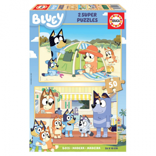 Educa Pussel: Bluey 2 x 50 Bitar i gruppen PUSSEL / Barnpussel hos Spelexperten (19408)