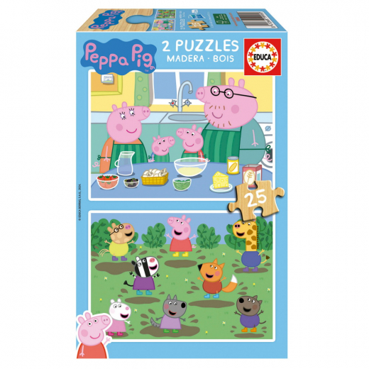 Educa Pussel: Peppa Pig 2 x 25 Bitar i gruppen PUSSEL / Barnpussel hos Spelexperten (19995)