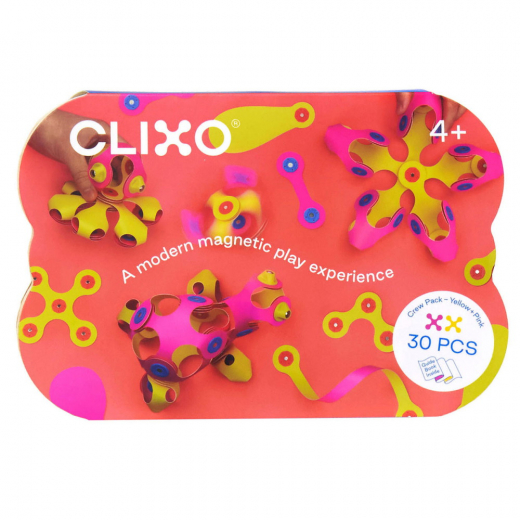 Clixo Crew Pack 30 delar rosa/gul i gruppen LEKSAKER / Byggklossar hos Spelexperten (201007)