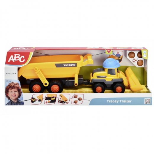 ABC Tracey Volvo Hjullastare med Släp 65 cm i gruppen LEKSAKER / Leksaksfordon hos Spelexperten (204119007)