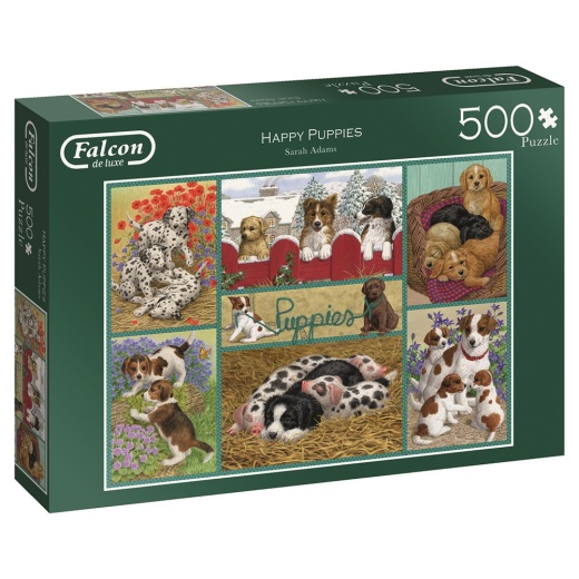 Jumbo Pussel - Happy puppies 500 Bitar i gruppen  hos Spelexperten (22-11219)