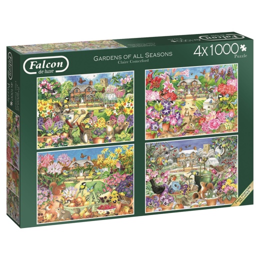 Jumbo Pussel - Gardens of alla seasons 4x1000 Bitar i gruppen  hos Spelexperten (22-11235)