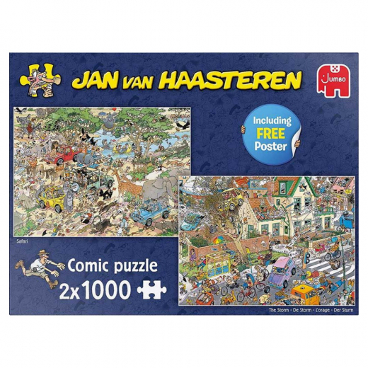 Jan Van Haasteren Pussel: The Storm, Safari 2x1000 Bitar i gruppen PUSSEL / 1000 bitar hos Spelexperten (22-19001)