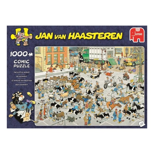 Jan van Haasteren Pussel - The Cattle Market 1000 bitar i gruppen PUSSEL / 1000 bitar hos Spelexperten (22-19075)