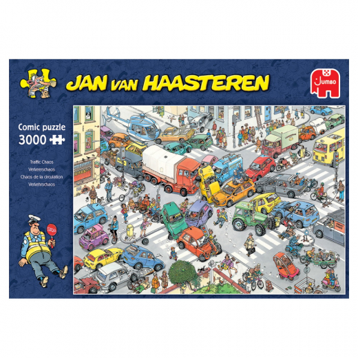 Jan van Haasteren Pussel - Traffic Chaos 3000 Bitar i gruppen PUSSEL / 2000 bitar > hos Spelexperten (22-20074)
