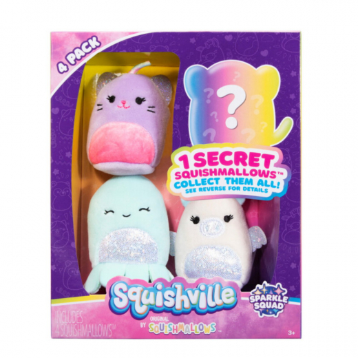Squishville - 4-Pack Sparkle Squad i gruppen LEKSAKER / Gosedjur / Squishmallows hos Spelexperten (2210077-0327)