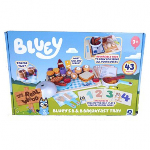 Bluey Hotellfrukostbricka Trä 43 delar i gruppen LEKSAKER / Figurer och lekset / Bluey hos Spelexperten (249-292)