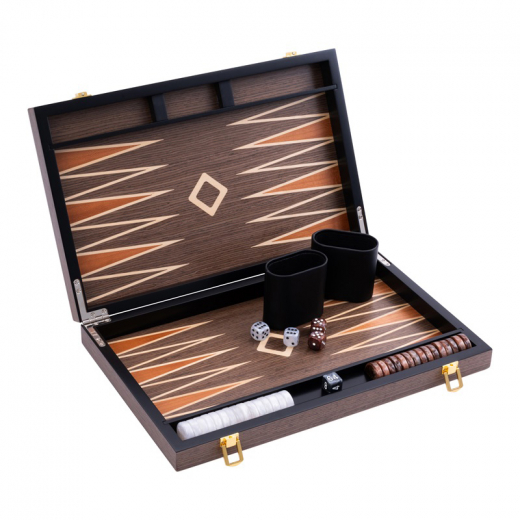 Longfield Backgammon Medium Walnut i gruppen SÄLLSKAPSSPEL / Backgammon hos Spelexperten (250546)