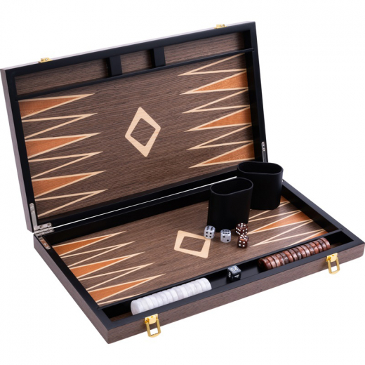 Longfield Backgammon Large Walnut i gruppen SÄLLSKAPSSPEL / Backgammon hos Spelexperten (250547)