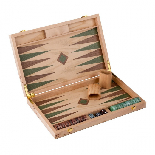 Engelhart Backgammon Medium Ligth Walnoot i gruppen SÄLLSKAPSSPEL / Backgammon hos Spelexperten (250550)