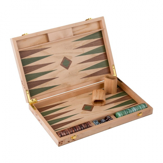 Engelhart Backgammon Large Ligth Walnoot i gruppen SÄLLSKAPSSPEL / Backgammon hos Spelexperten (250551)
