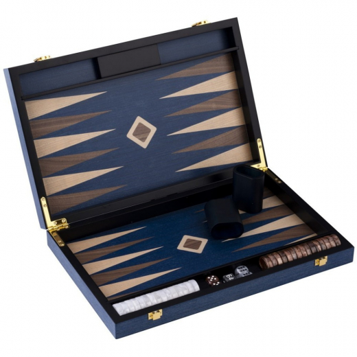 Engelhart Backgammon Large Blå i gruppen SÄLLSKAPSSPEL / Backgammon hos Spelexperten (250555)